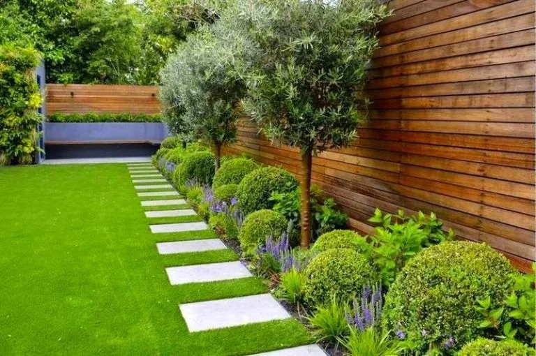 Landscaped garden at residential complex